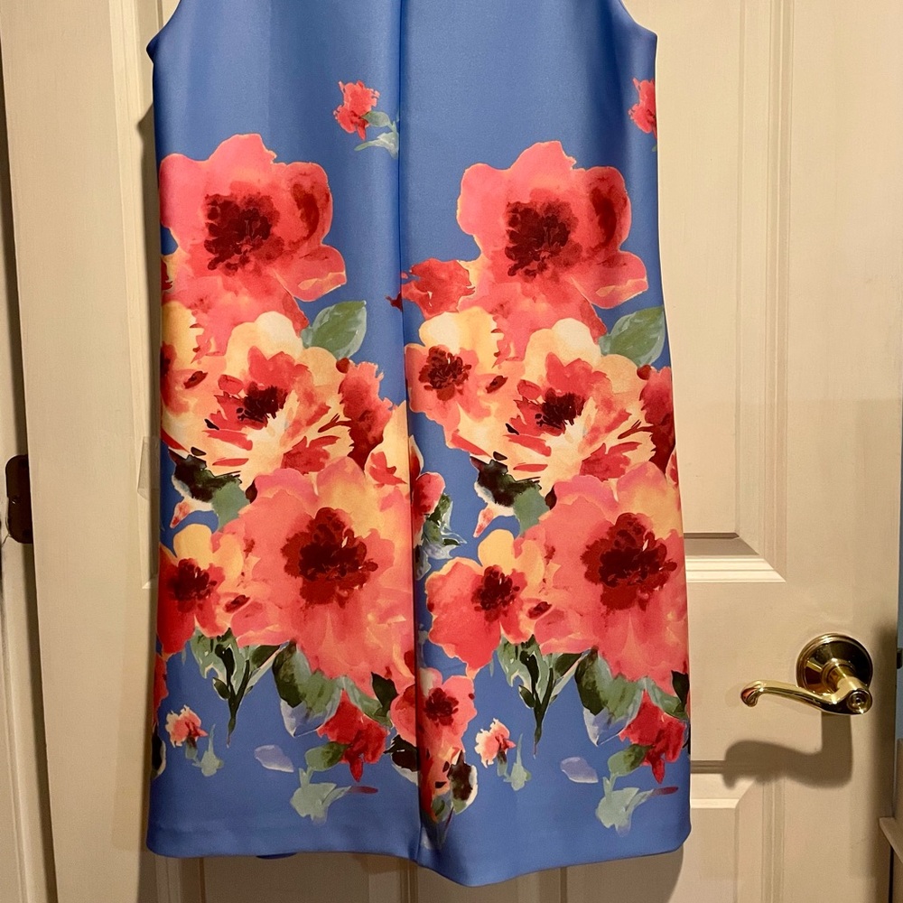 Anne Klein Blue & Pink Floral Dress Sz 6 - Picture 2 of 5